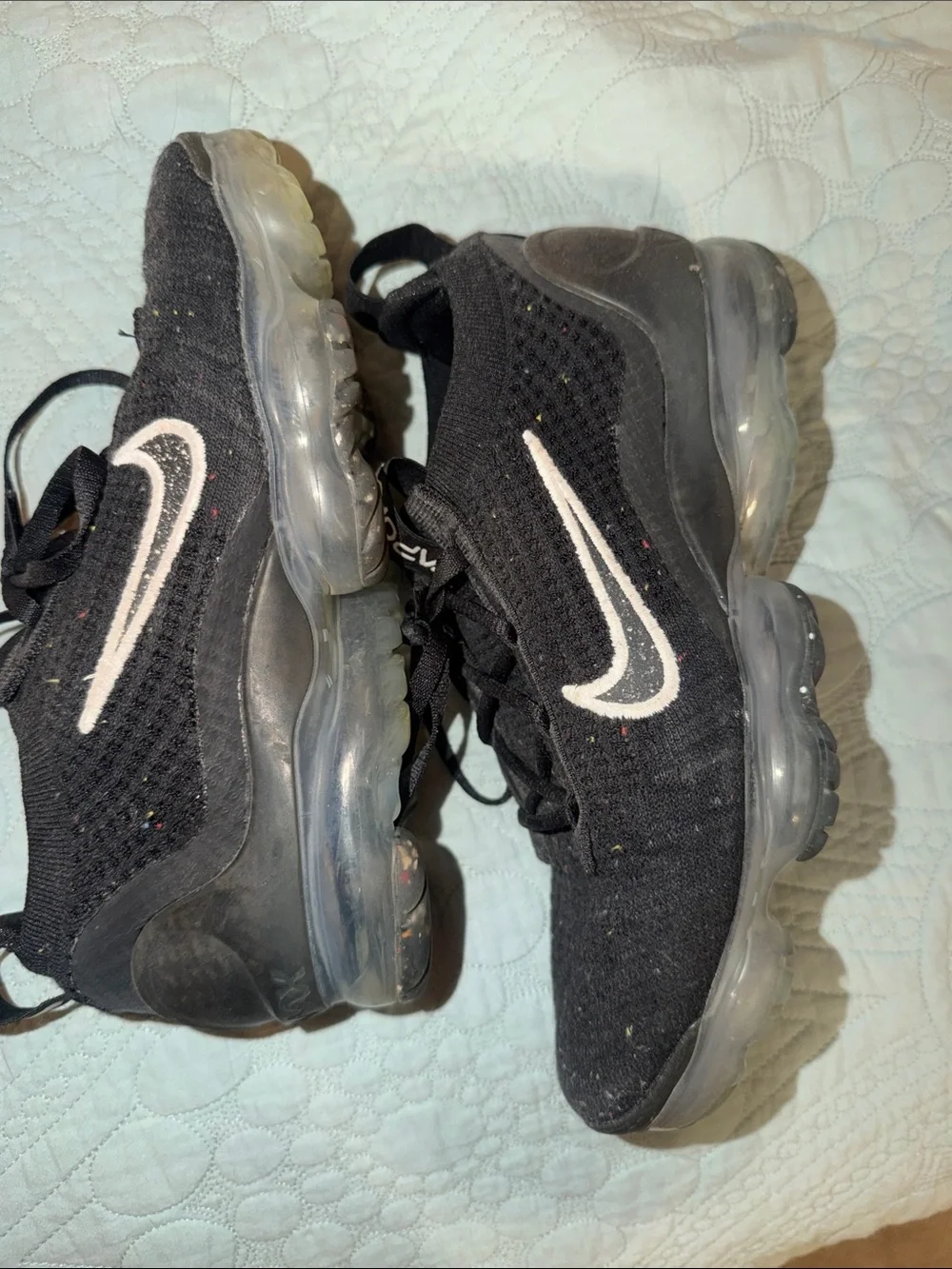 Nike vapor max Black Knit Sneakers with White Swoosh